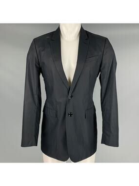 BURBERRY PRORSUM Size 40 Black Coated Cotton Sport Coat